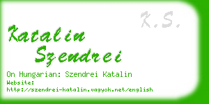 katalin szendrei business card